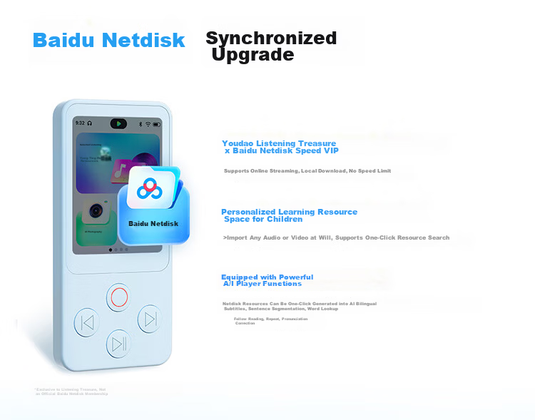 Youdao Lingribao PRO 128GB English Learning Device, Audio Companion, Portable Listening Aid, Speech Practice Tool, Private Tutor for Speaking And Listening, Study Machine, Learning Machine, Repeater 15