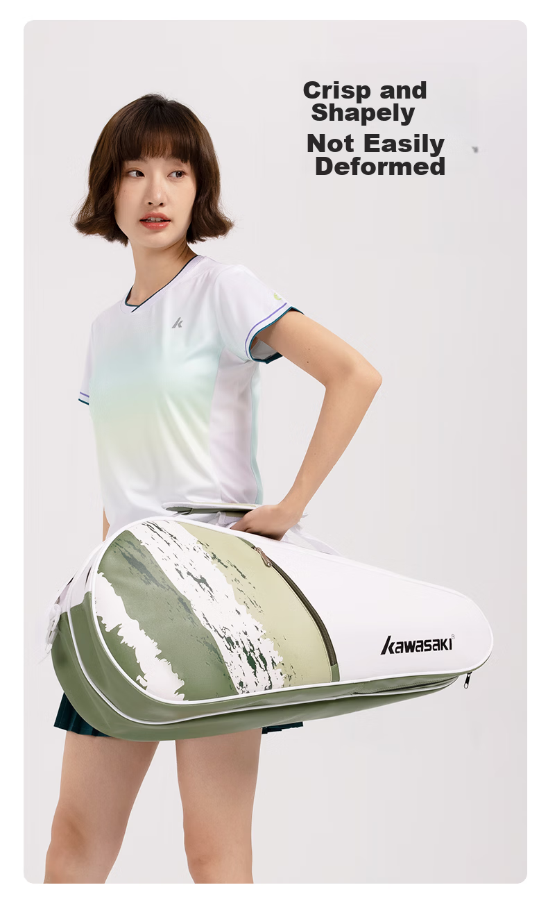 KAWASAKI Badminton Bag 6-Racket Sports Backpack Casual Training Tennis Bag B8365 Moss Green 3