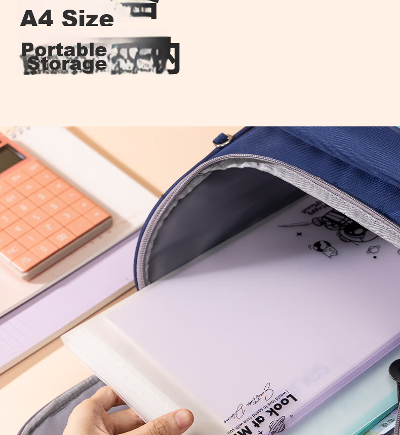 Deli 5-Compartment A4 Accordion File Folder, Multi-Layer Document Organizer for Students' Exam Papers, Subject Classification Pockets, Report Cover, Transparent Exam Paper And Homework Sorting Bag for Primary, Middle And High School PM309 10