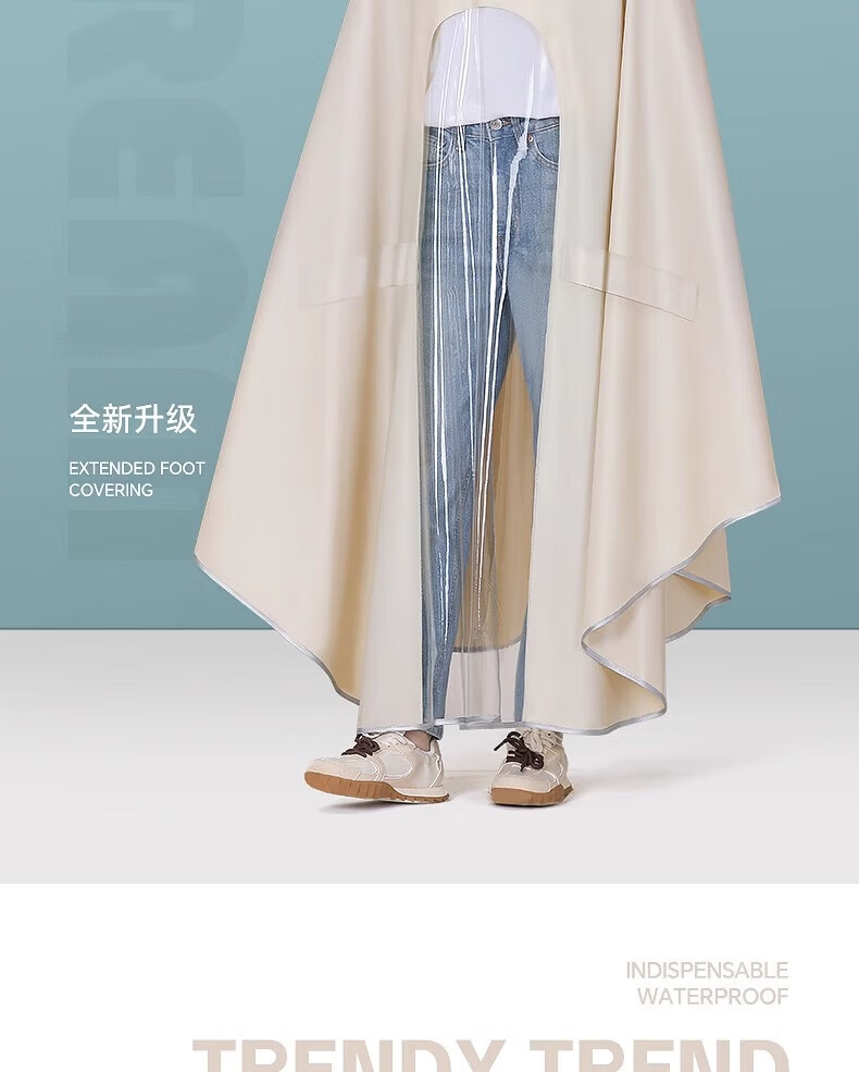 Beimei Double Raincoat for Two People, Extra Large Thickened Full Body Rainproof Motorcycle Rain Poncho for Electric Vehicles, Parent-Child Style with Foot Cover 14