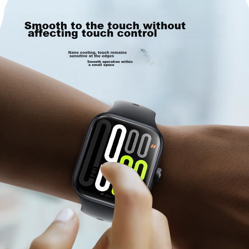Iboann Redmi Watch 6 Tempered Glass Screen Protector Full Coverage Crystal Coated Curved Film for Xiaomi Watch 6 eSIM Version Shockproof Explosion-Proof 7