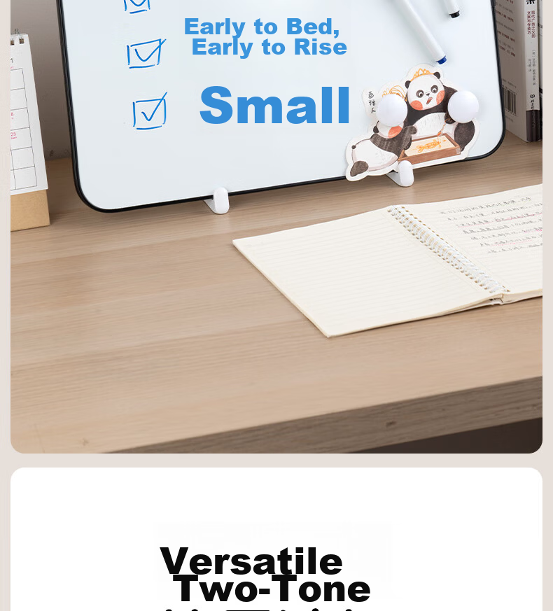 Deli 30*22cm Black Double-Sided Small Whiteboard, Children's Magnetic Whiteboard Writing Board Small Blackboard Whiteboard with Stand, Home Office Handwriting Board Children's Drawing Board Reminder Board 11