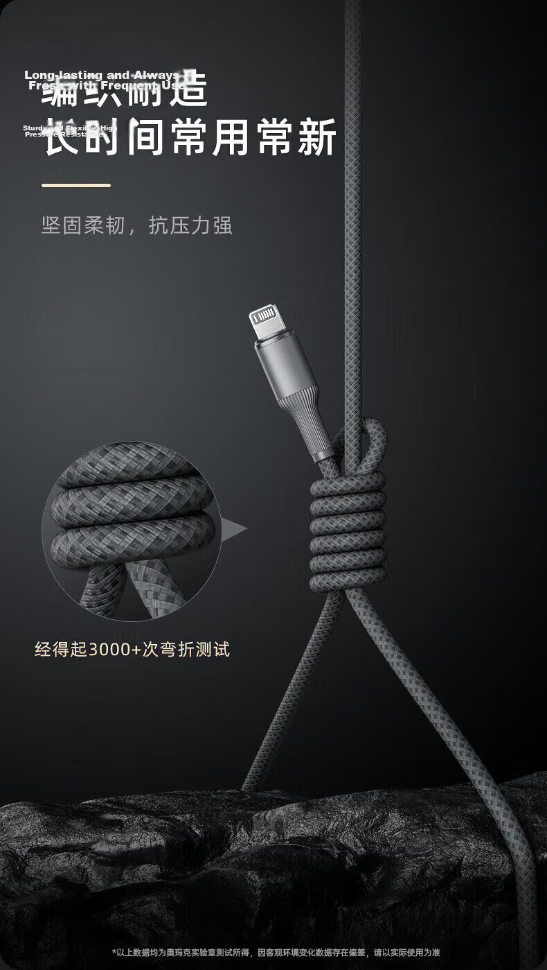 Aomake Compatible Apple Charging Cable, Original Fast Charging IPhone Data Cable, Lightning 11/12/13/14 Pro Max Braided Cord 12