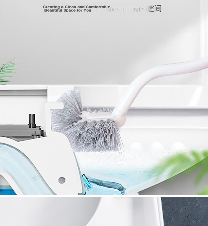 TOMMY DUCK Toilet Brush Hard Bristles No Dead Angle Wall-Mounted Squat Toilet Cleaning Tool Long Handle Toilet Cleaner Brush 6
