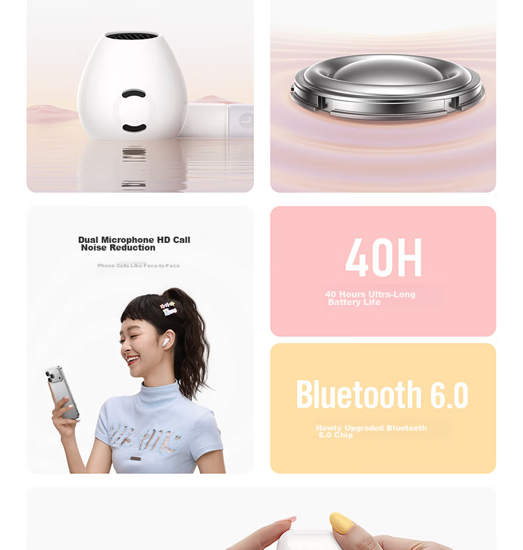 Baseus BS2 Lite Semi-In-Ear True Wireless Earbuds Comfortable Bluetooth Music Sports Earphones Low Latency for Apple Huawei Vivo Honor Phones Gift 6