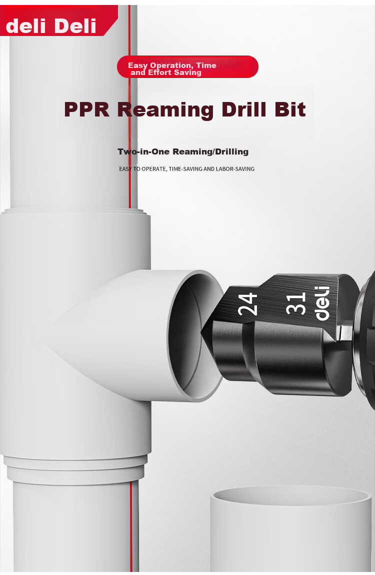 Deli PPR Hex Shank Internal Thread Drill Bit Expansion Drill 1 Inch Pipe Special 2