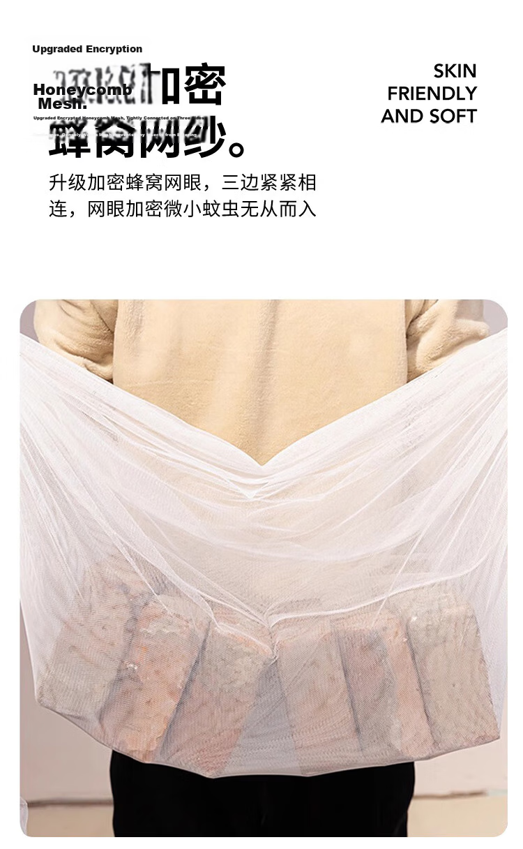 MINISO Three-Door Palace-Style Floor Mosquito Net with Detachable Painted Frame, Thickened Dense Mesh for Home Use, 1.8x2 Meter Bed 3
