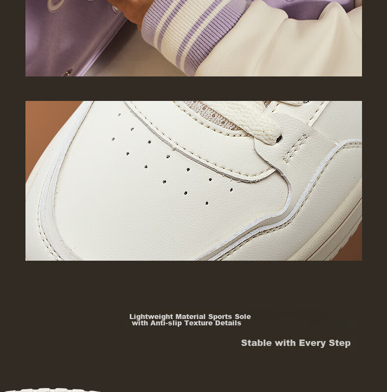 PEAK Air Force One Sneakers for Women, Summer Low-Top Wear-Resistant Casual White Shoes, Soft-Soled Versatile Sports Shoes DB310128 13