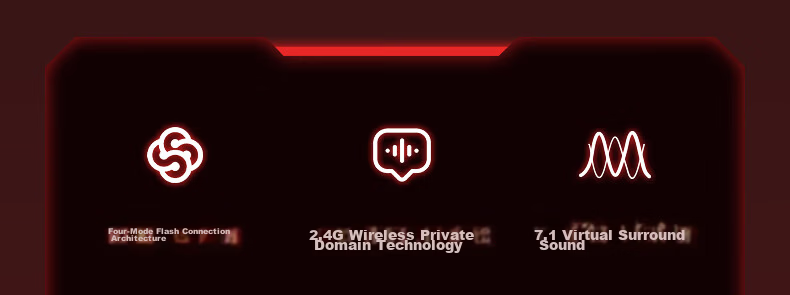 IKF V11 Pro 7.1 Quad-Mode Wireless Gaming Headset Over-Ear 7.1 Surround Sound Bluetooth Wired Esports Delta FPS Valorant Positioning Cranberry Red 91