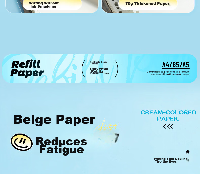 M&G Stationery B5 60-Sheet Ruled Refill Paper 26-Hole Detachable Notebook Refill APNHG076 Exam Essential 11