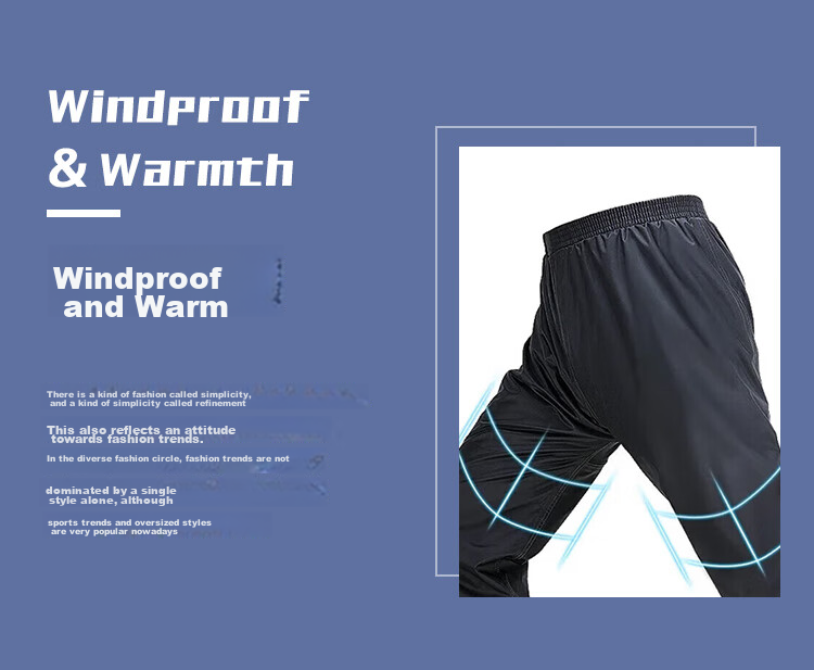 BAIGE Men's Waterproof Rain Pants Double-Layer Durable Anti-Rain Trousers for Delivery Black - 2XL 2