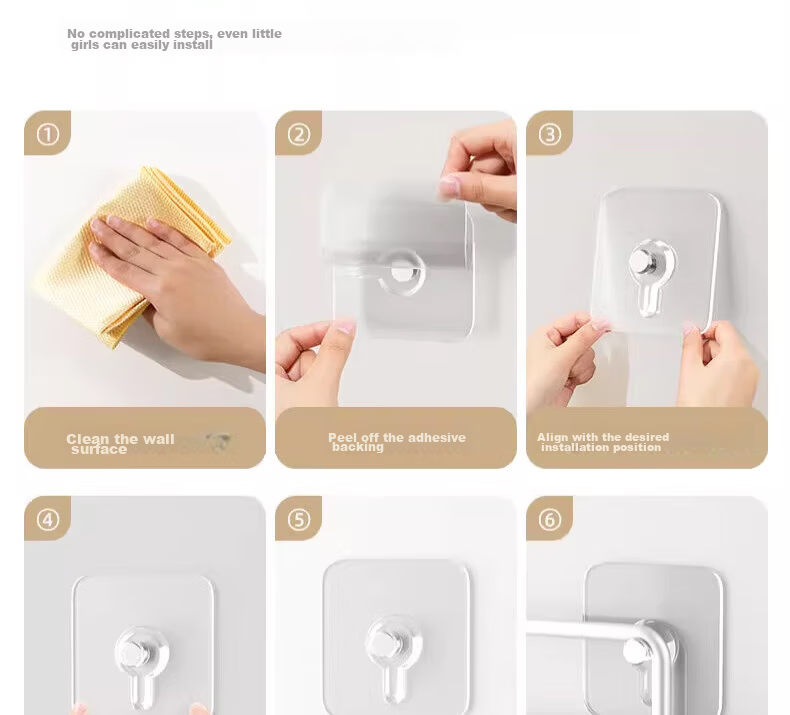 CHUSHE Cement Wall Hooks, Heavy-Duty Load-Bearing Fixed Outdoor Rough Wall Hooks, Adhesive Hooks with Strong Adhesion, Pack of 4 20
