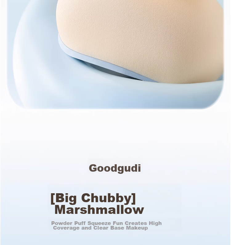 Goodi Big Fatty Cotton Candy Cushion Puff Large Makeup Sponge Dual-Use for Foundation Liquid, Dry and Wet, Non-Powder Absorbing 2
