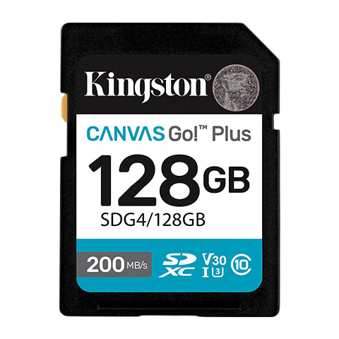 Kingston 128GB SD Card U3 V30 High-Speed Camera Memory Card 4K Ultra HD Recording 200MB/s Read Speed