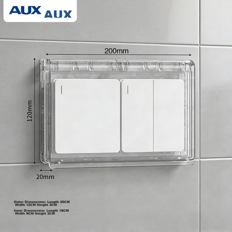 AUX High Waterproof Box 86-Type Switch Waterproof Cover Bathroom Water Heater Leakage Socket Waterproof Case Adhesive 3
