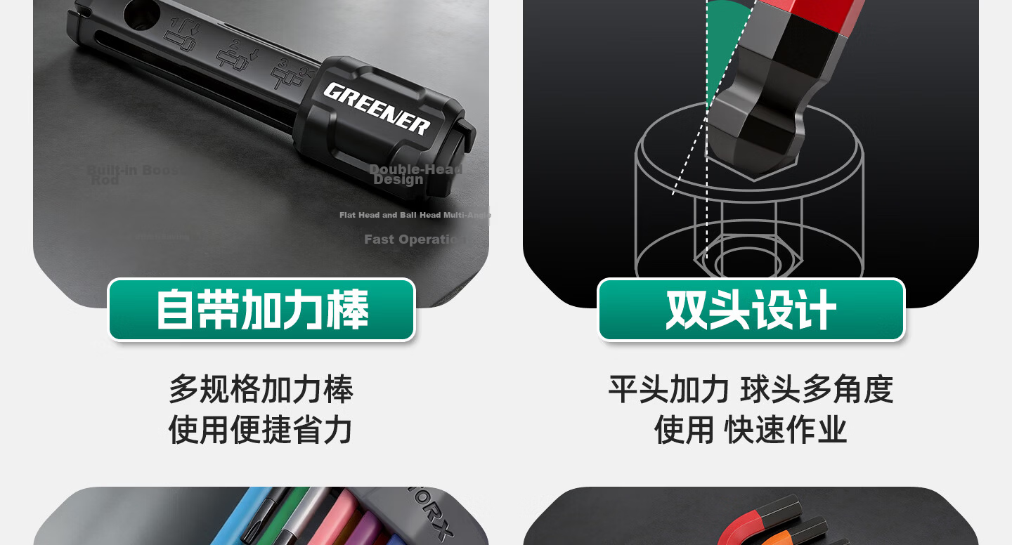 GREENER Hex Key Wrench Set Hex Screwdriver Tool Hex Key Allen Wrench Set 5