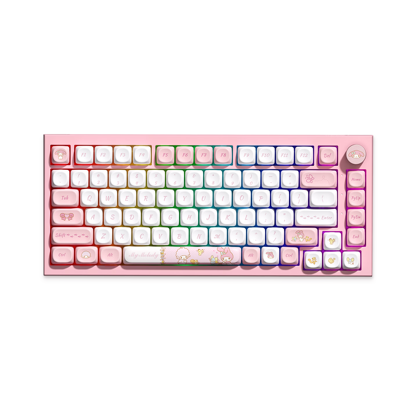 AKKO 5075 V5 Melody Collaboration Three-Mode Wireless Mechanical Keyboard, 82 Keys, E-Sports Gaming Keyboard, Customizable High-Aesthetic Office Keyboard, Bluetooth And Wired Gasket Structure