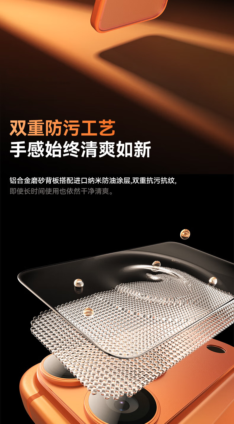 Baseus AR Anti-Reflective Aluminum Alloy Full-Cover Lens Protector for iPhone 17 Pro Max, High-Definition Camera Lens Film, Dawn Orange 9