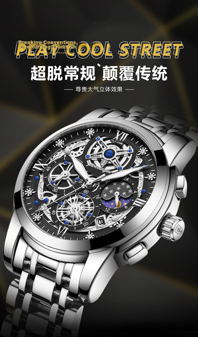 GEORGCOUNT Swiss Business Men's Watch Fully Automatic Waterproof Skeleton Mechanical Quartz 2025 New Luxury Men's Watch 2
