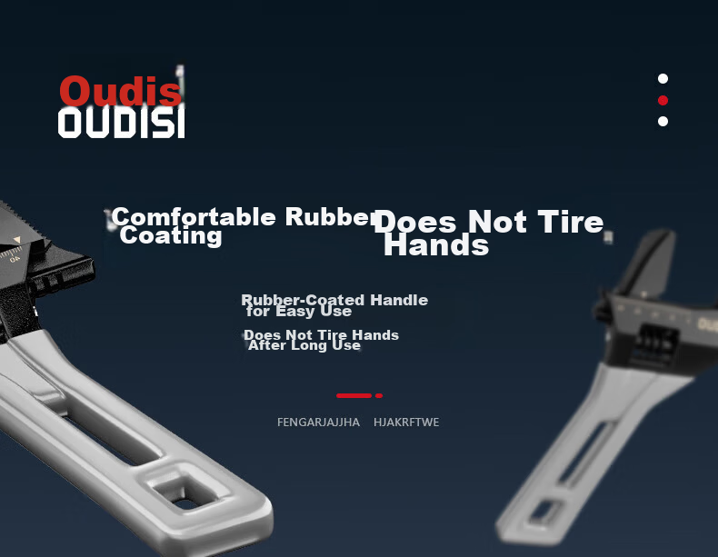 Oudis Adjustable Wrench Large Opening Universal Wrench 6-Inch Short Handle Open-End Wrench Plastic Coated Plumbing Wrench Bathroom Wrench 18