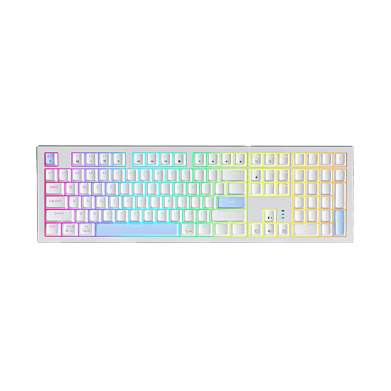 JD Jingzao JZ990 Wired Mechanical Keyboard 99-Key Backlit Gasket Structure PBT Keycaps Multimedia Volume Knob Dual System Compatible Gaming Office Gray Cool Green