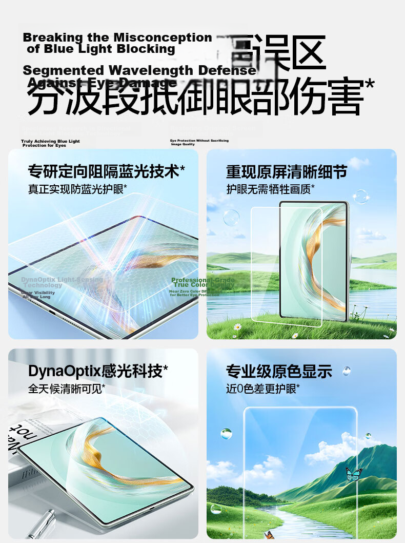 Shanmo Tempered Glass Screen Protector for Huawei MatePad Mini 8.8-inch 2025 Model | Eye Protection Certified | Dust-Free Easy Installation | HD Soft Light Blue Light Filter 5