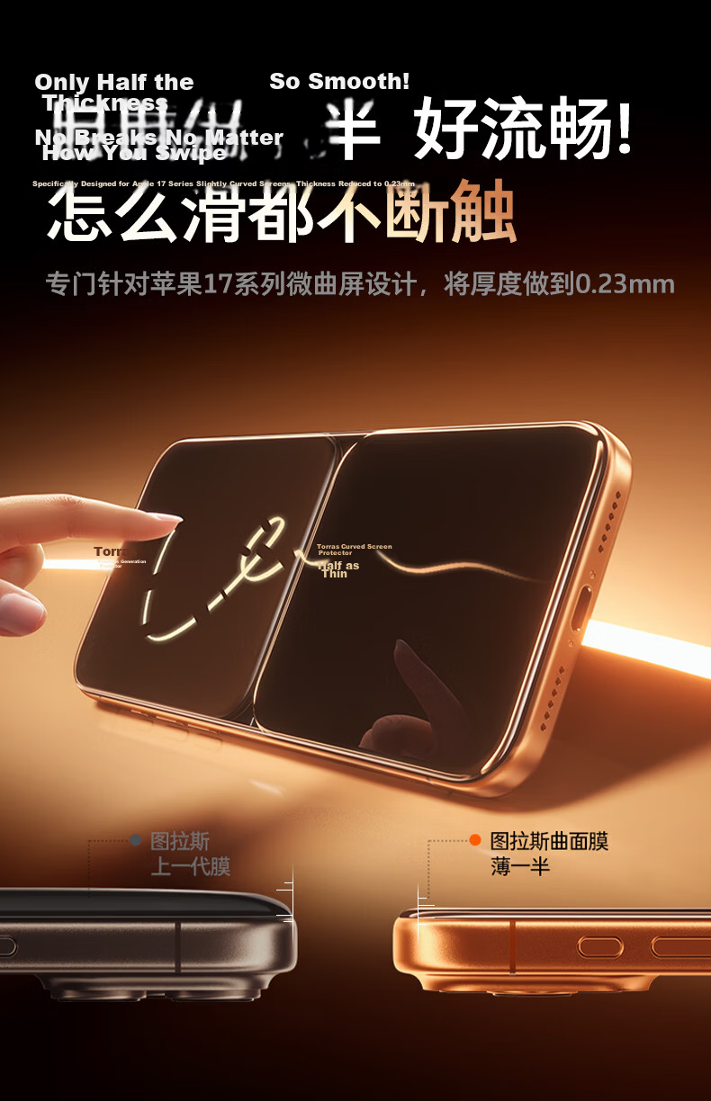 Torras [Hot Sale 1 Million+ 3D Curved Edge] Tempered Glass Screen Protector for iPhone 16 Pro Max, 0.23mm Full Coverage Dustproof Film for Apple 16 Pro Max 13