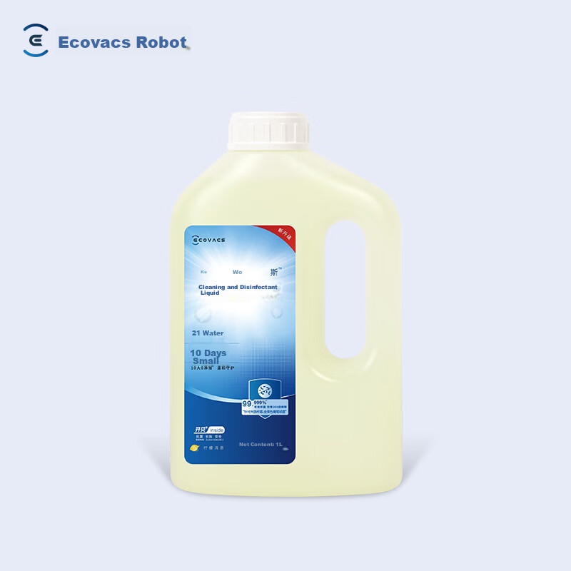 Ecovacs Robot Vacuum Cleaner Upgraded Cleaning and Disinfectant Liquid 1L (Compatible with T90/X12/X11/X9/T80/T50 and Full Series Deebot) [Accessory]