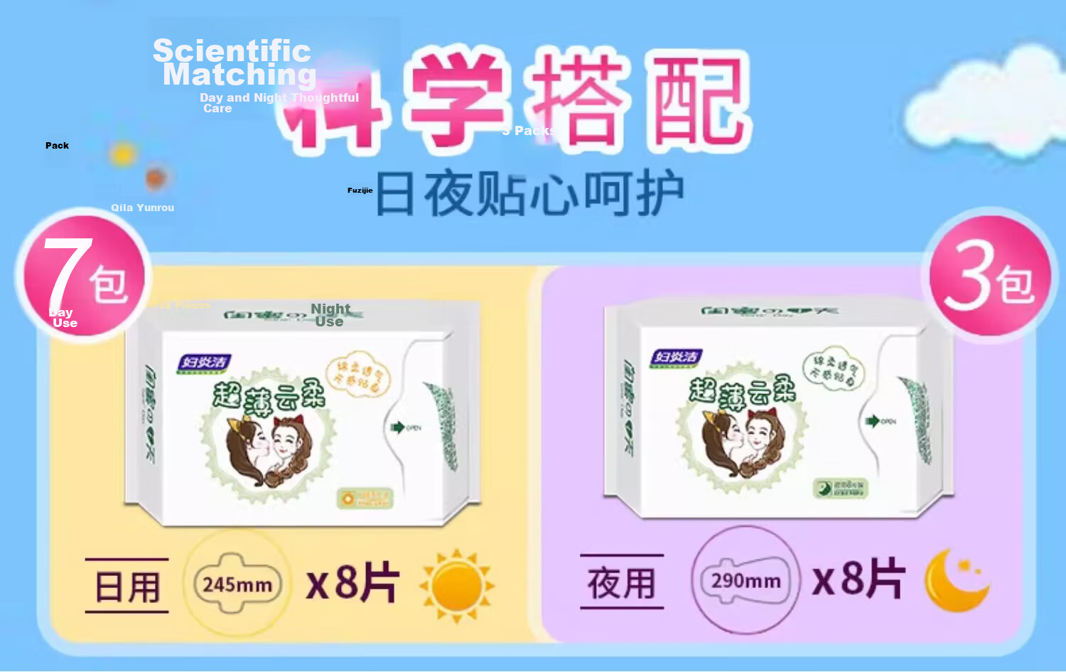 Fuyan Jie Antibacterial Ultra-Thin Breathable Sanitary Pads Small Maternity Invisible Panty Liners Portable Travel Pack 20pcs 1