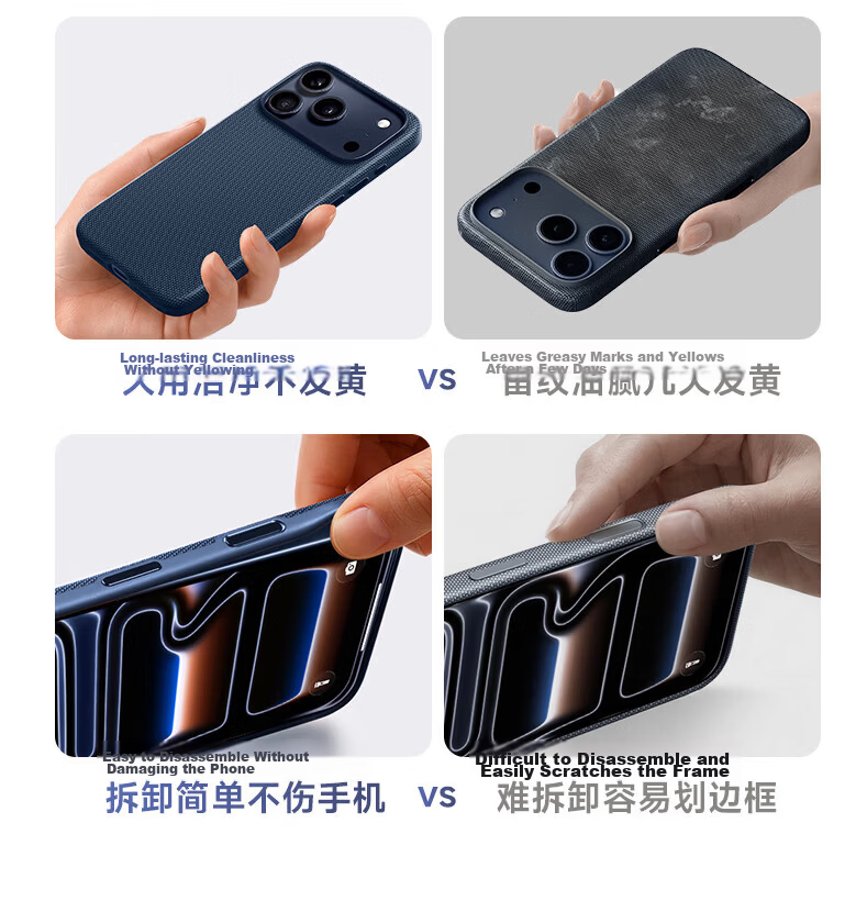 DIVI Apple iPhone 17 Pro Case New Tech Fabric Protective Cover Woven MagSafe Magnetic Shockproof Blue 2