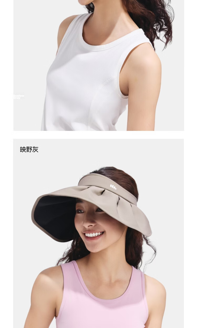 Beneunder Women's Black Gel Shell Sun Hat, Portable Visor Cap with Wide Brim for Face-Slimming BM017 18