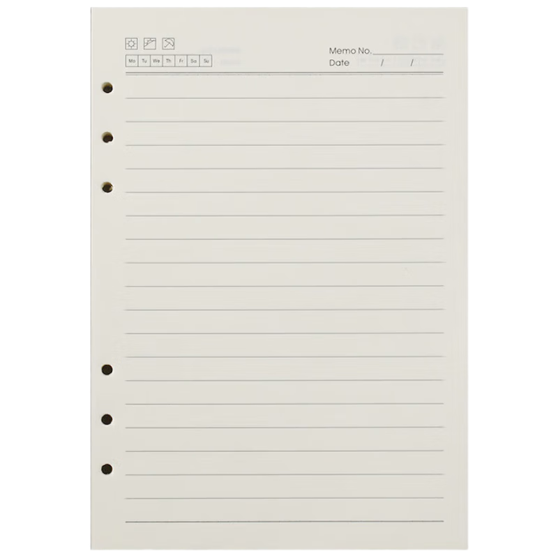 Xutong A5 Thickened 6-Hole Lined Loose Leaf Refill Paper 100 Sheets 200 Pages Detachable Notebook Refill Meeting Notes Journal