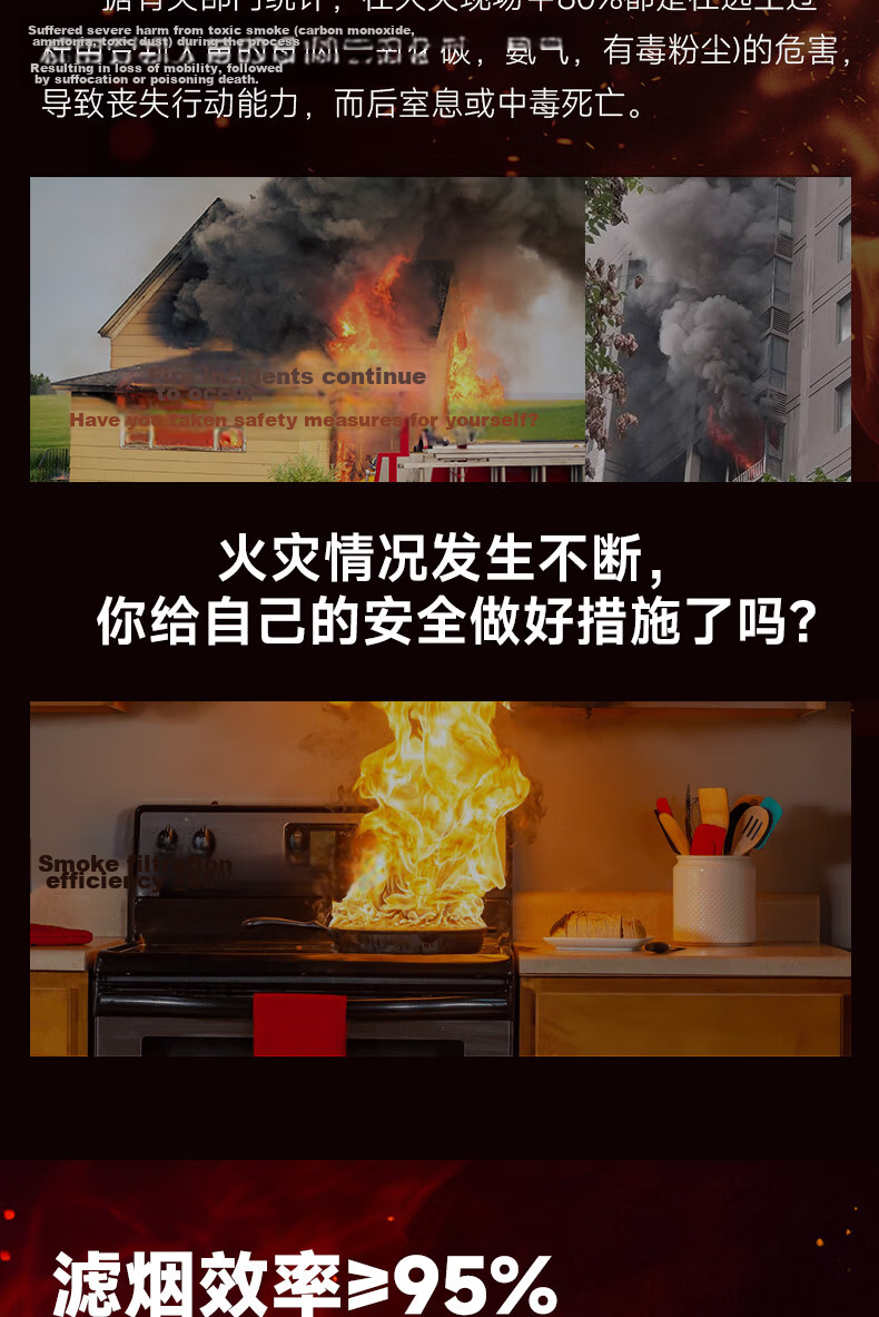 Aigo Fire Blanket Fiberglass Fireproof Escape Blanket for Home Kitchen Canteen with Fire Extinguisher National Certification 1*1m 3