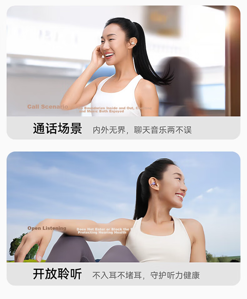 PHILIPS Bluetooth Bone Conduction Clip-On Open-Ear Sports Wireless Headphones Noise Cancelling for Apple Huawei Xiaomi - White 9