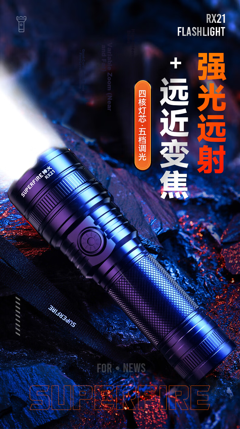 SupFire F1-A Flashlight High Brightness Long Range Long Battery Life Compact Portable Military Outdoor Cycling Emergency Light 2