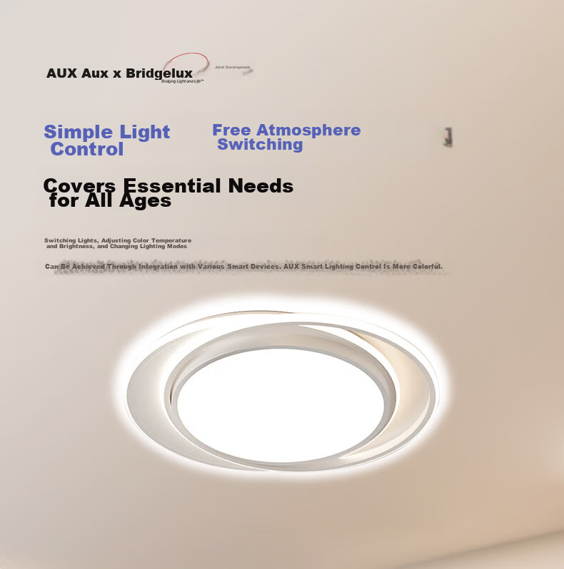 AUX American Pure Eye Protection AI Voice Smart Bedroom Ceiling LED Light Nordic Modern Minimalist Main and Secondary Bedroom Study Room 27