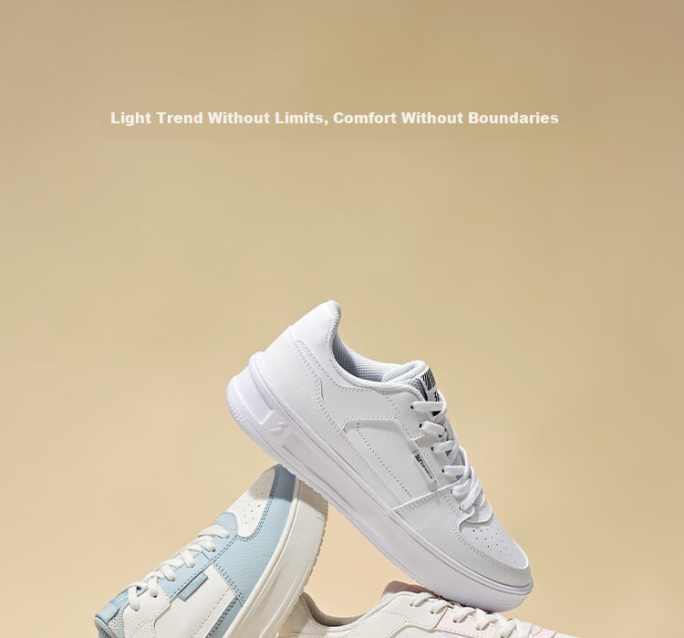 361° Qinghe 2 New Trendy Platform Leather Casual Sneakers Women's White Shoes 682636618-4 1