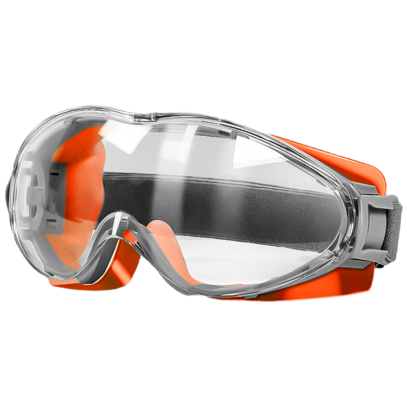 Andatong Protective Goggles Windproof Anti-Fog Pollen Dust Resistant Compatible with Prescription Glasses Cut-Resistant Splash-Proof Fully Enclosed Cycling Safety Glasses High Strength Orange [Next Da