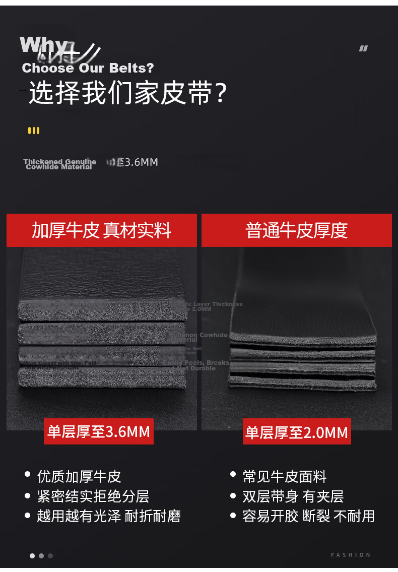 HOCR Inner-Wear Toothless Automatic Buckle Belt for Men Casual Simple Style - [No Tail Exposure] 120cm 4