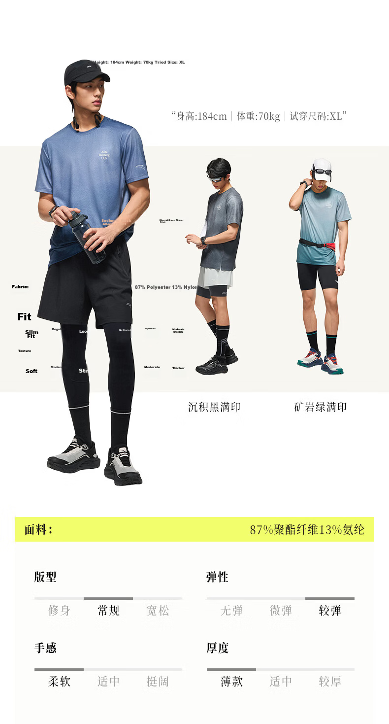 Anta Quick-Dry Master C5 Men's Short Sleeve T-Shirt Summer Moisture-Wicking Breathable Cooling Running Top 6