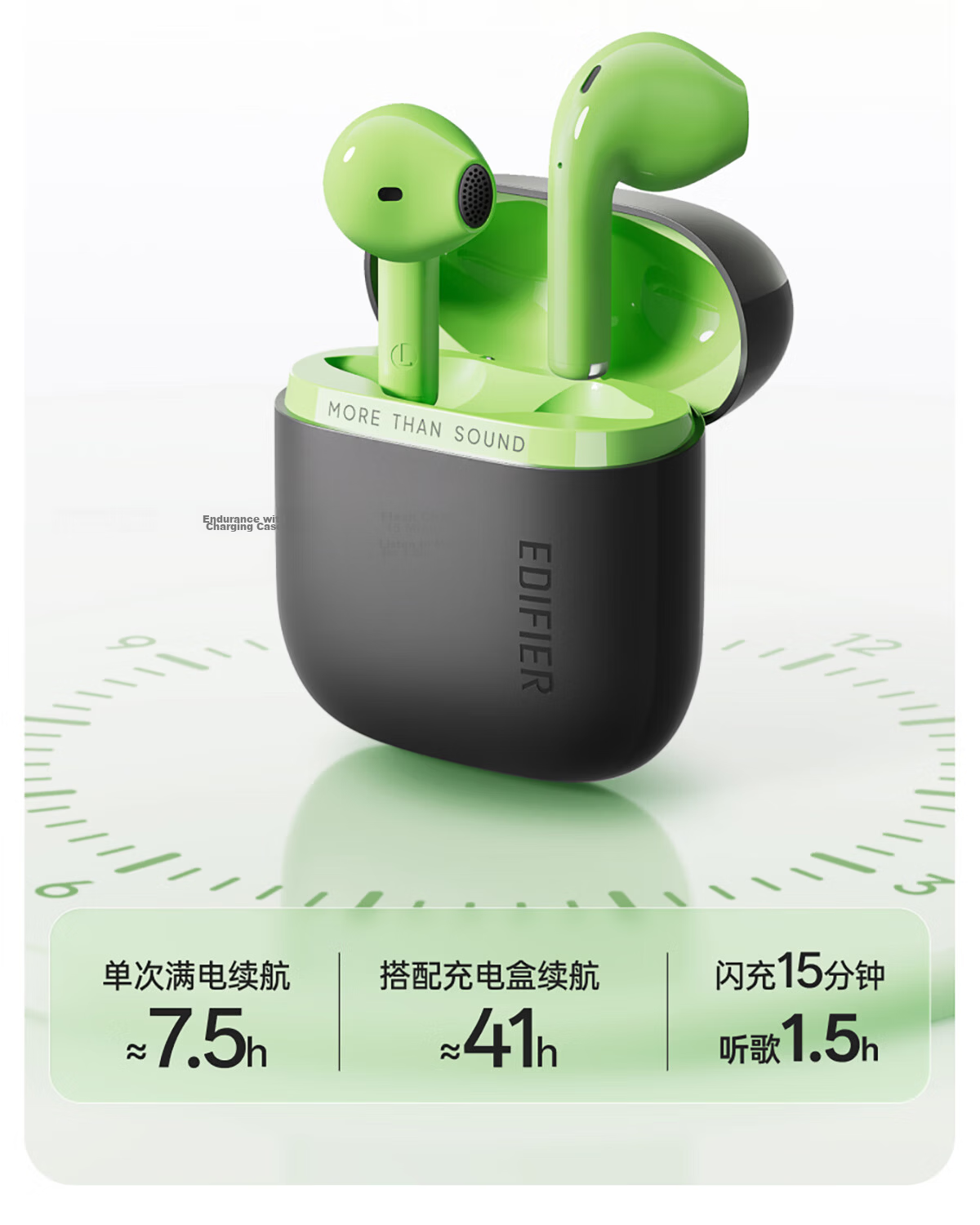 Edifier Flower Zero Air Pro Wireless Bluetooth Earphones Semi-In-Ear Bluetooth 6.0 41H Long Battery Life Coconut Milk White 18