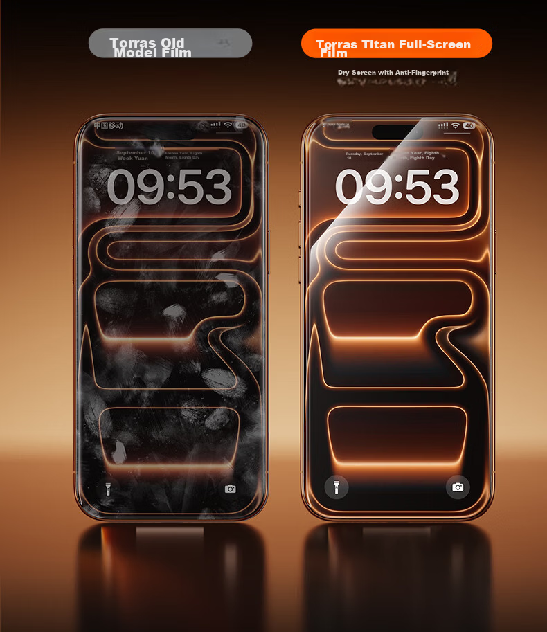 Torras Titan Full-Screen Protector 2-Pack for iPhone 17 Pro Max Tempered Glass Screen Protector, Anti-Drop, Full Coverage, Dust-Free, HD Film 9