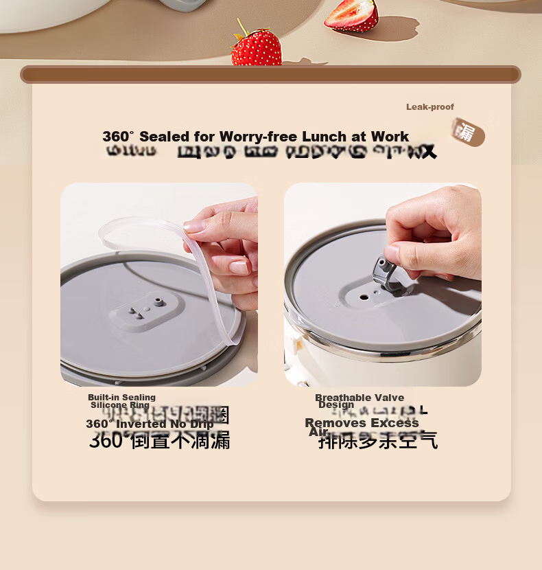 Ymer Multi-Layer Insulated Lunch Box Microwaveable Large Capacity Stainless Steel Four-Layer Bento Box for Office Workers 14