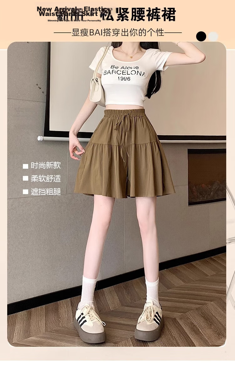 Langsha Yamamoto Women's Skirt Pants Japanese Style Casual Five-Point Shorts Summer Thin High-Waist Slim Fit Petite Shorts 2
