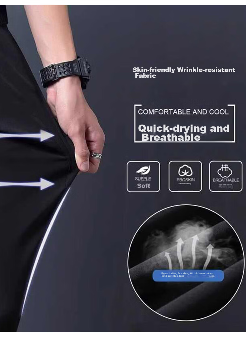 Warrior Men's Sports Pants Summer Mesh Breathable Ice Silk Quick-Dry Straight-Leg Wide-Leg Casual Pants 3