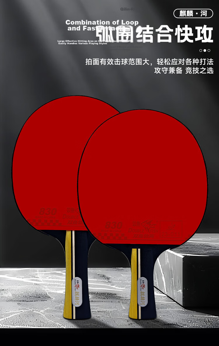 DOUBLE FISH Table Tennis Racket Star-Level Battle Paddle High-Elastic Reverse Rubber Training and Competition Racket for 6-12 Year Old Primary and Middle School Students 7