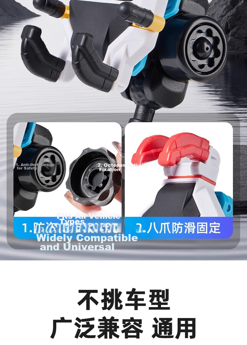 Forever Motorcycle Phone Holder Shockproof Anti-Shake Electric Vehicle Phone Mount Waterproof Compatible with Ninebot and Niu Electric Scooters 4