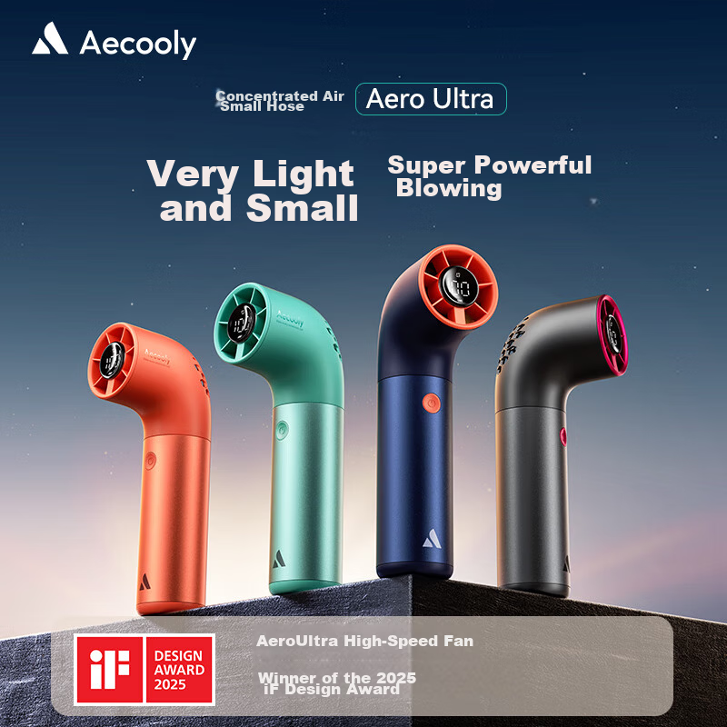 Aecooly Handheld Mini USB Fan High-Speed Turbo Portable Small Water Pipe Long Battery Life Outdoor Fan with 10% Off for Top Streamers