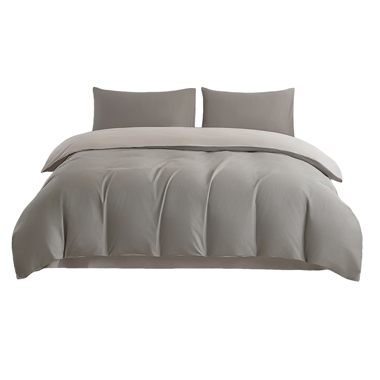 JD Original 100% Pure Cotton Four-Piece Bedding Set, All-Cotton Bedsheet And Duvet Cover, Antibacterial Bedding Kit, for 220*240cm Or 1.8/2.0 Meter Bed, Twilight Gray