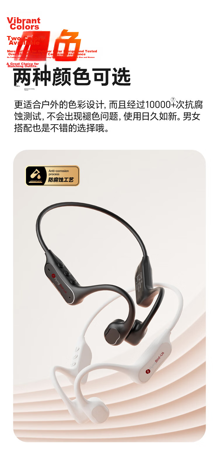 IGene 12-Hour Marathon Bone Conduction Bluetooth Earphones 6.0 Wireless Waterproof Sports Running Cycling Music Ear-Hook Neckband Compatible with Kugou 10